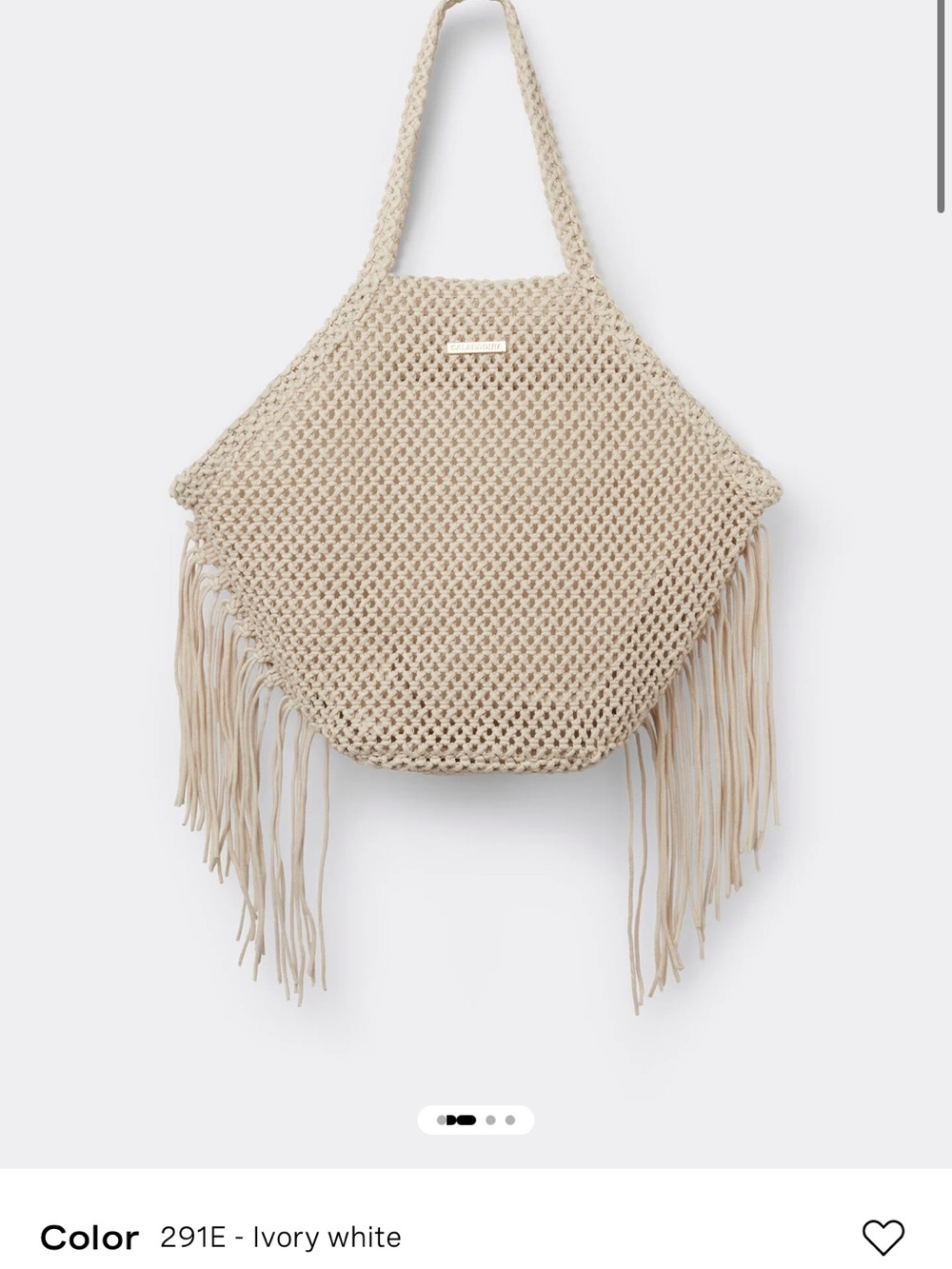 NWT Calzedonia Ivory White Knitted Bag
